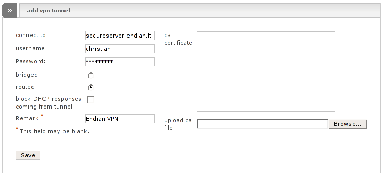 Add a VPN tunnel