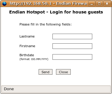 Login for house guests